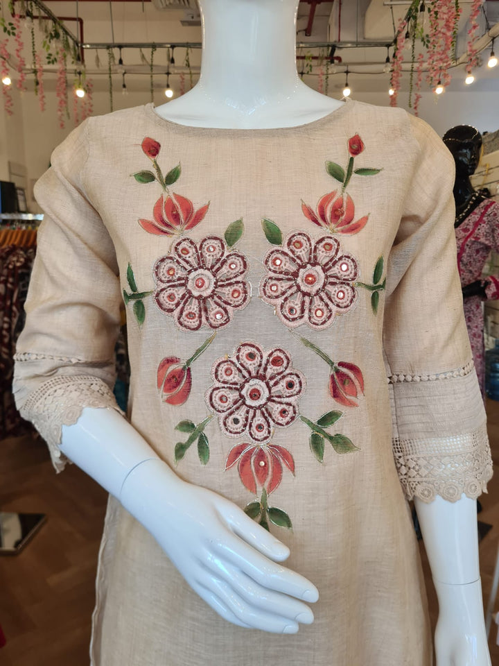 DUPATTA SET-Paint Lotus Flowers