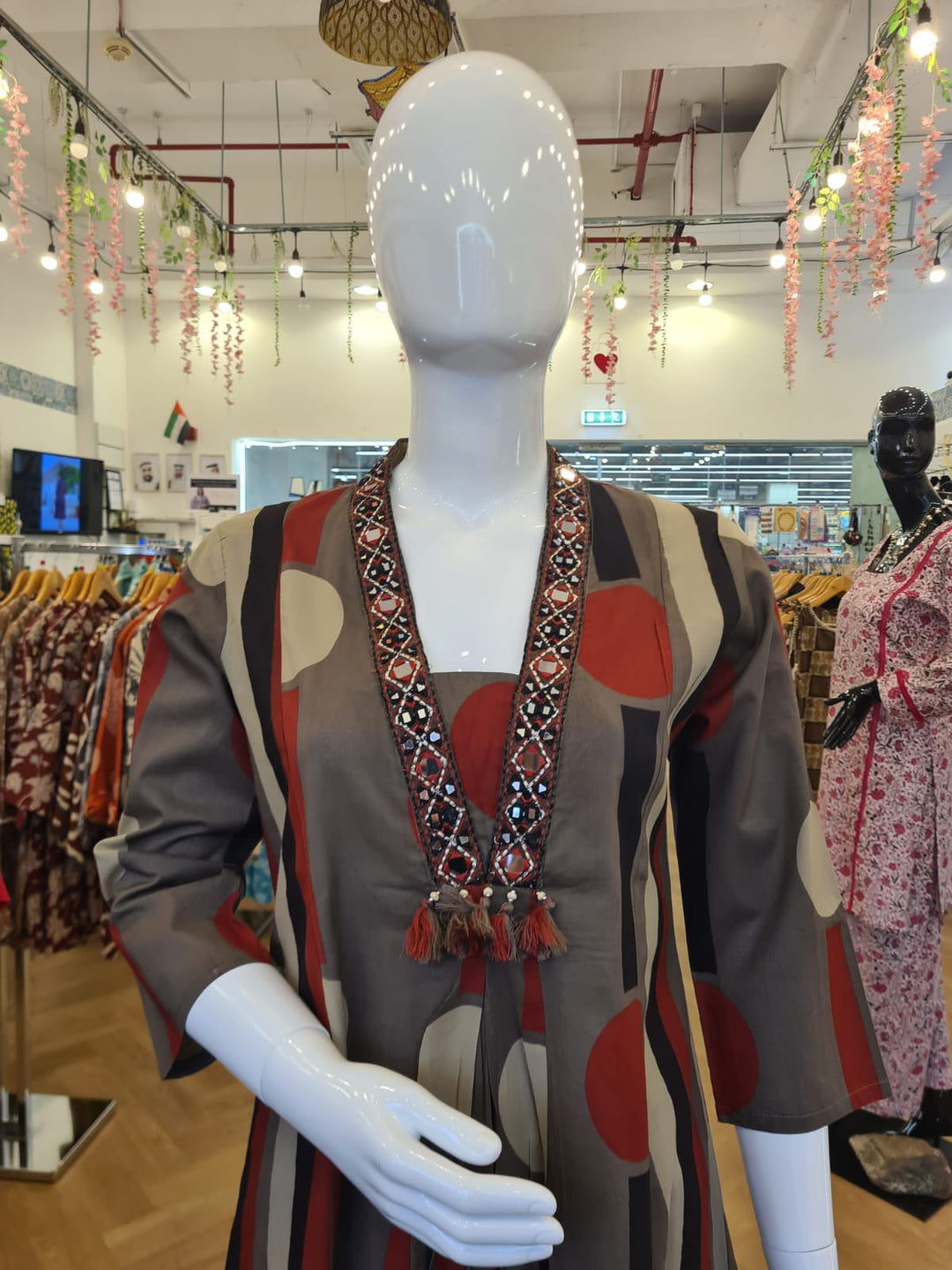 DUPATTA SET Brown Polka Cotton