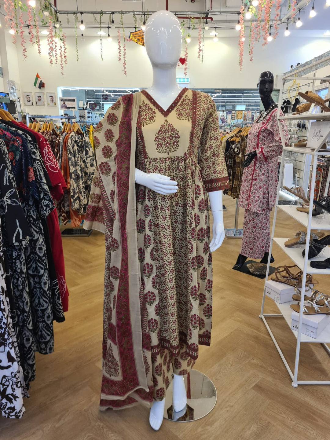 DUPATTA SET Beige Cotton