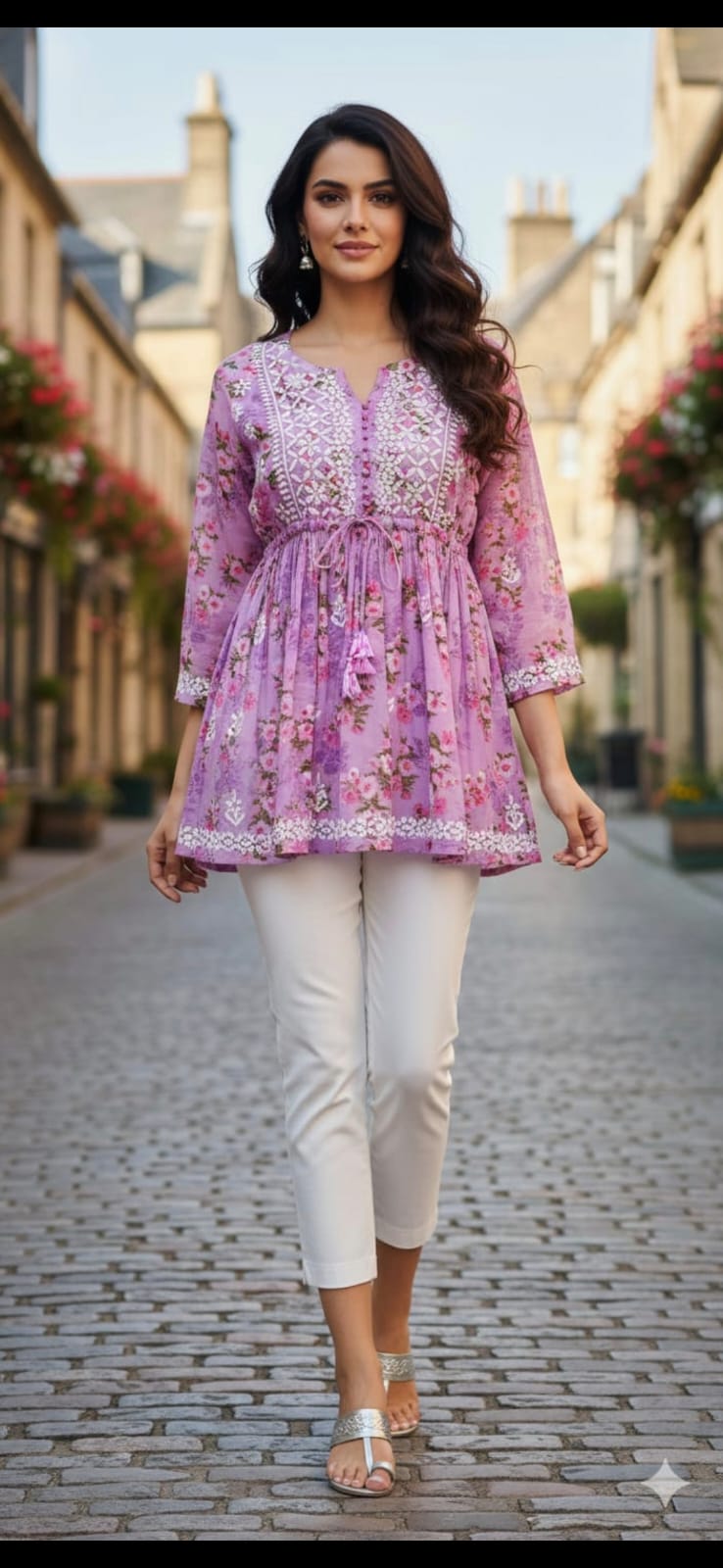 TOP CHIKANWORK-Frock Style