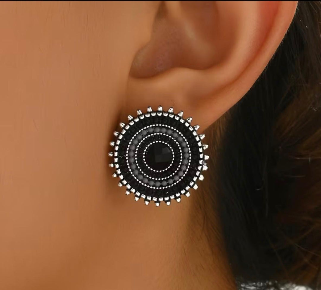 EARRINGS-11, Oxidized CHN