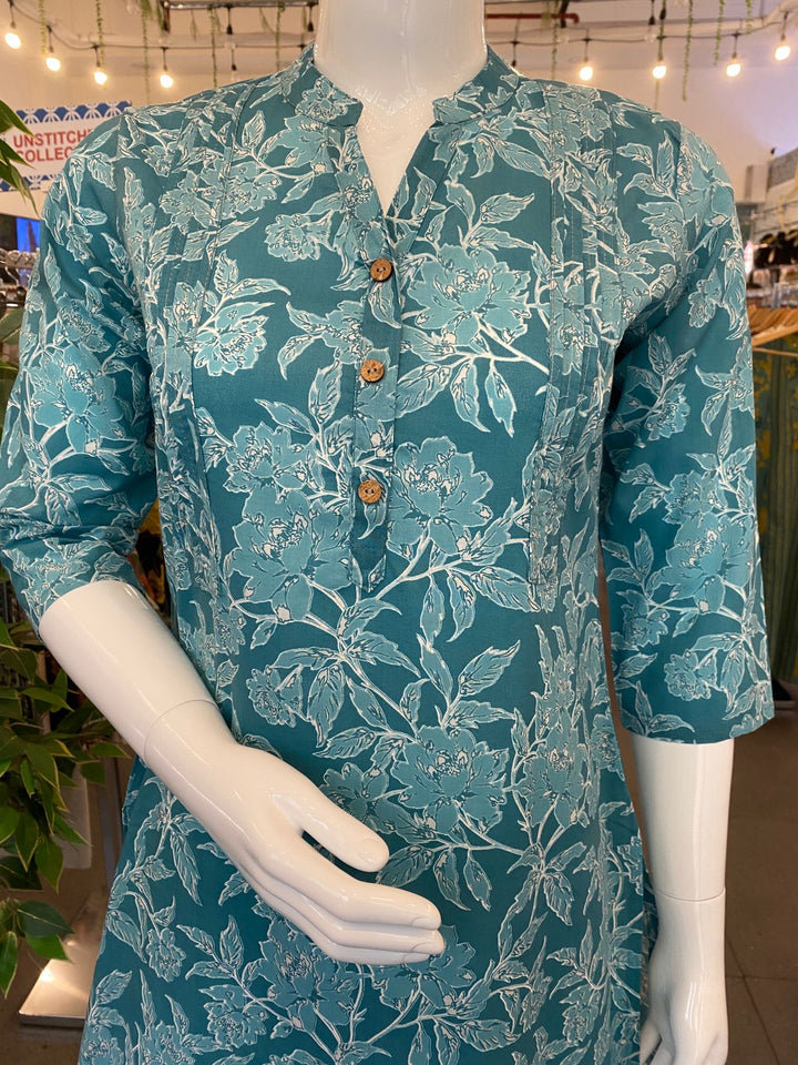 KURTA-Sky Blue Cotton