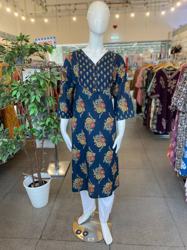 KURTA- Plus Blue Cotton