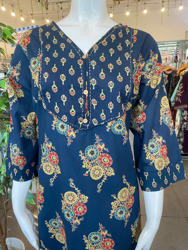 KURTA- Plus Blue Cotton