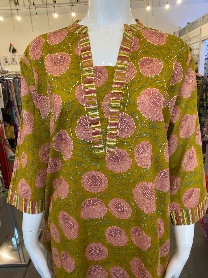 KURTA-Plus Green Cotton