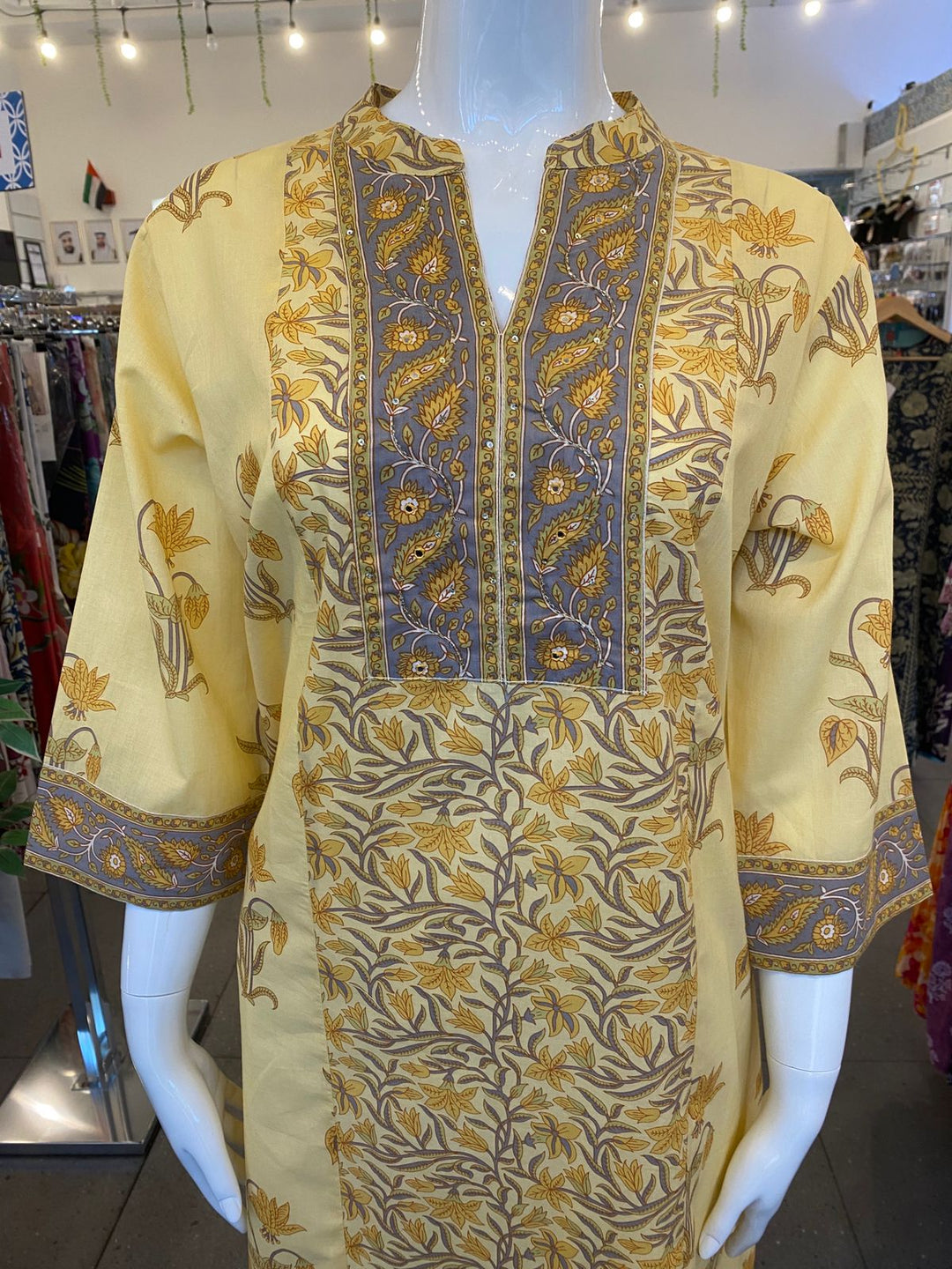 KURTA-Plus Yellow Cotton