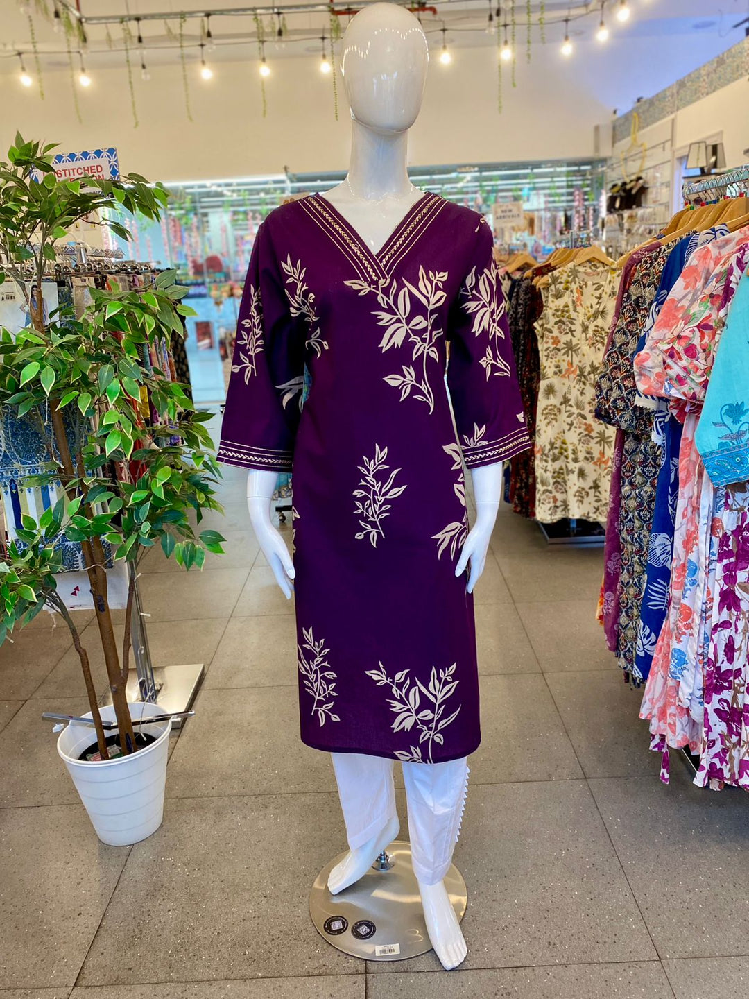 KURTA-Plus Purple Cotton
