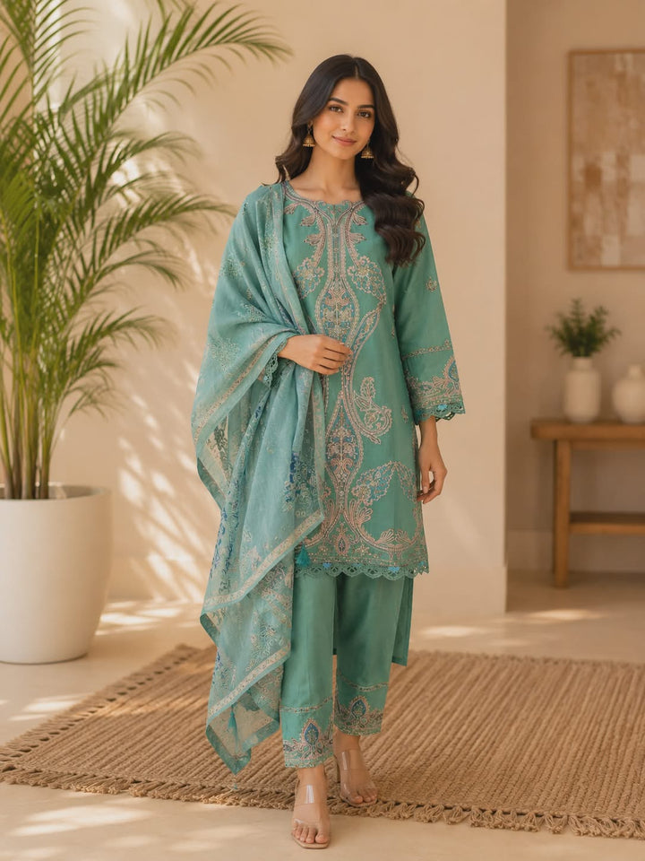 DUPATTA SET-Green FBC