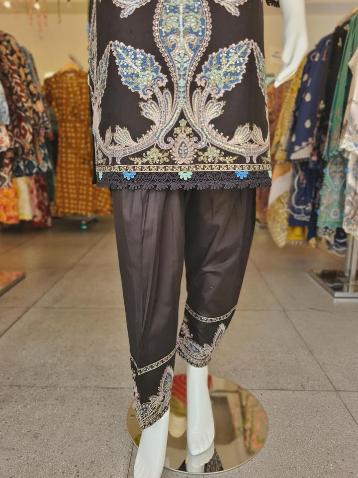 DUPATTA SET-Black FBC