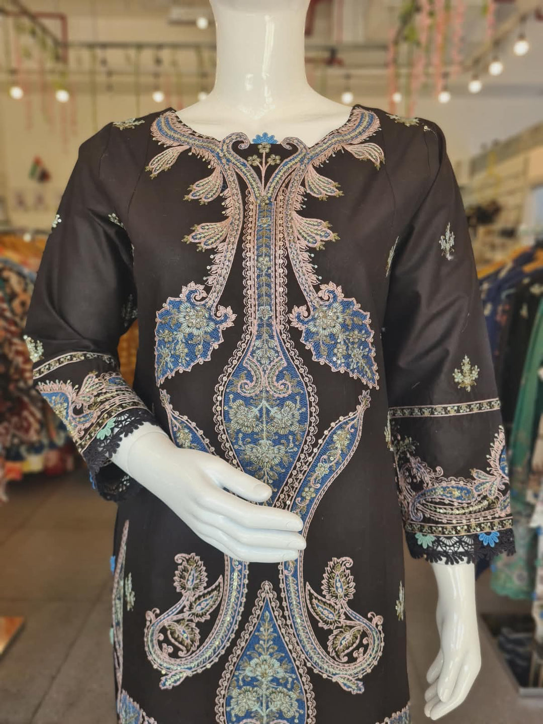 DUPATTA SET-Black FBC