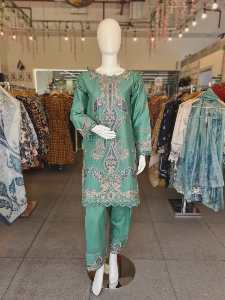 DUPATTA SET-Green FBC