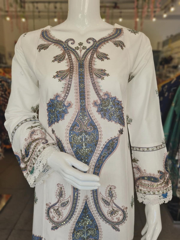 DUPATTA SET-White FBC