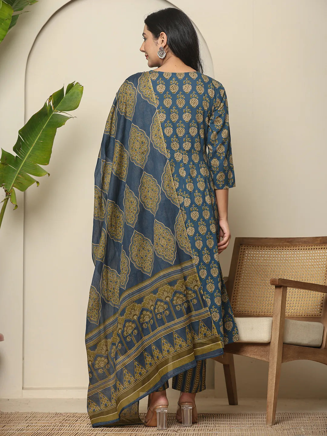 MATERNITY SET-Blue Cotton Printed Set