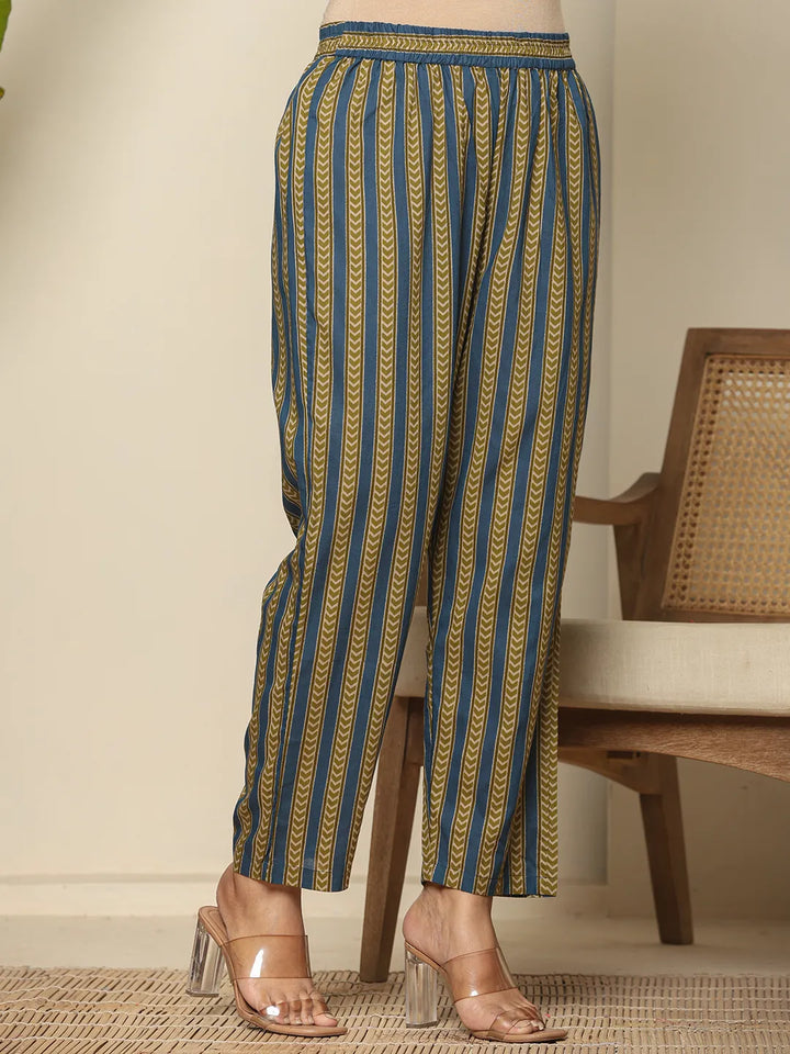 MATERNITY SET-Blue Cotton Printed Set