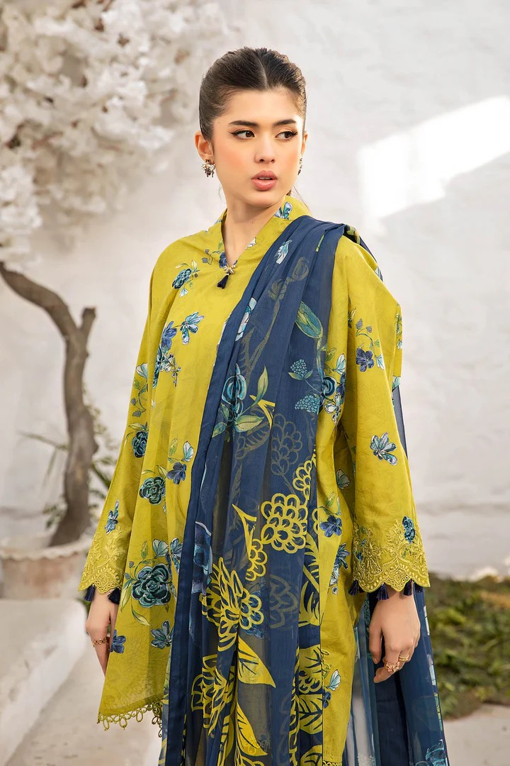 UNSTITCHED-02A,3 Pc Unstitched Embroidered Lawn Suit