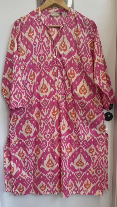 KURTA - PINK, COTTON PRINTED