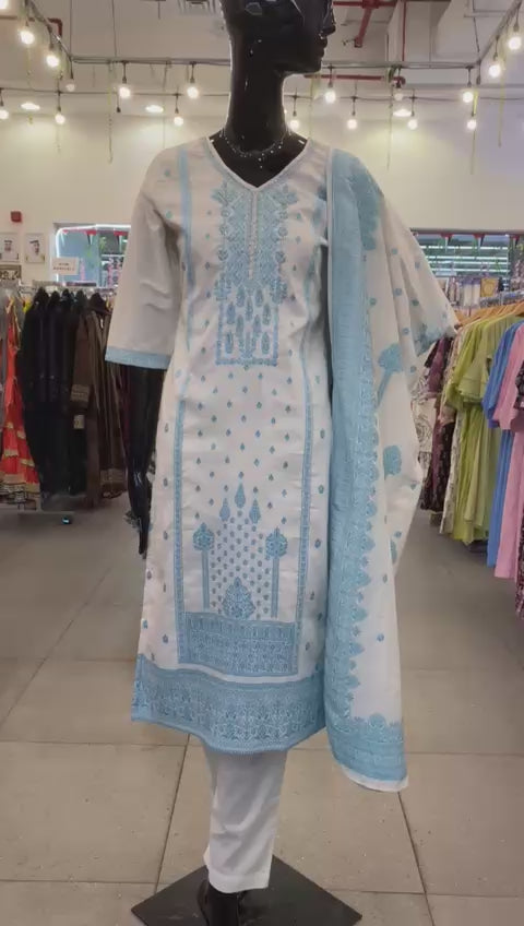 DUPATTA SET - Pure 100% cotton straight fit 102703