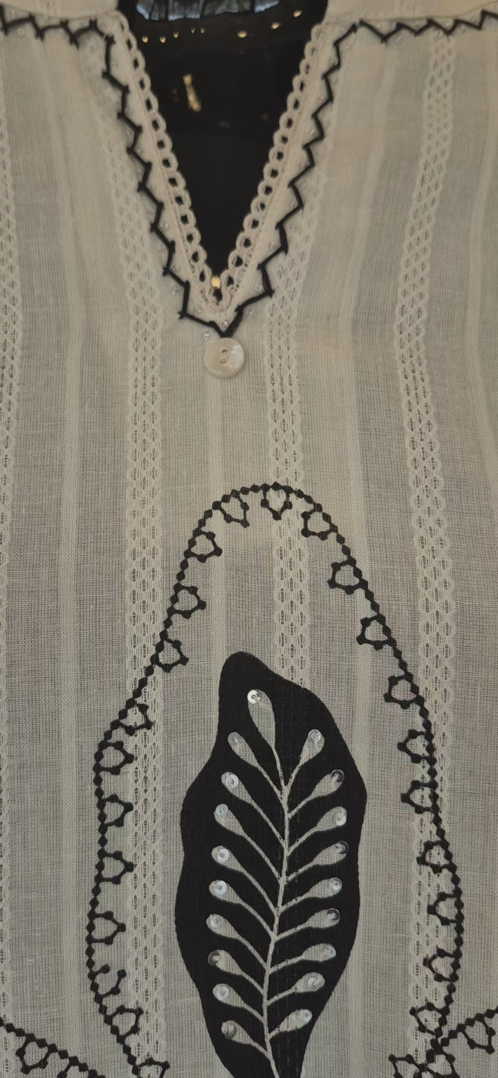 DUPATTA SET - Pure handloom cotton straight fit off white 102702