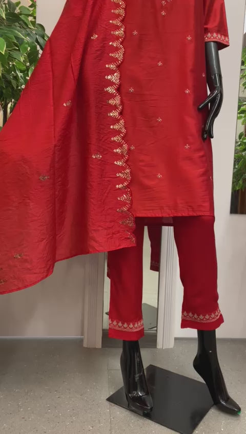 DUPATTA SET-RED