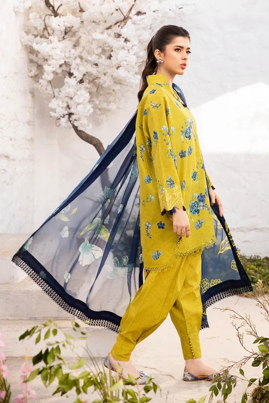 UNSTITCHED-02A,3 Pc Unstitched Embroidered Lawn Suit