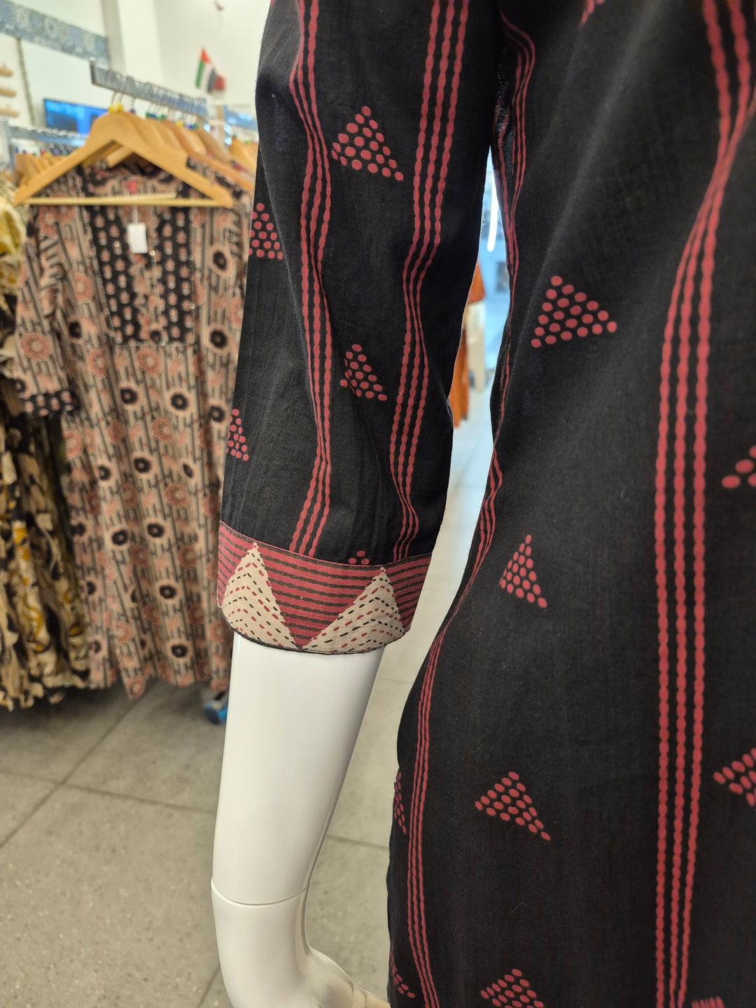 KURTA-Black Maroon Cotton