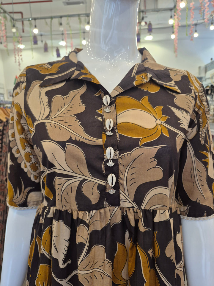 DRESS-Brown Cotton