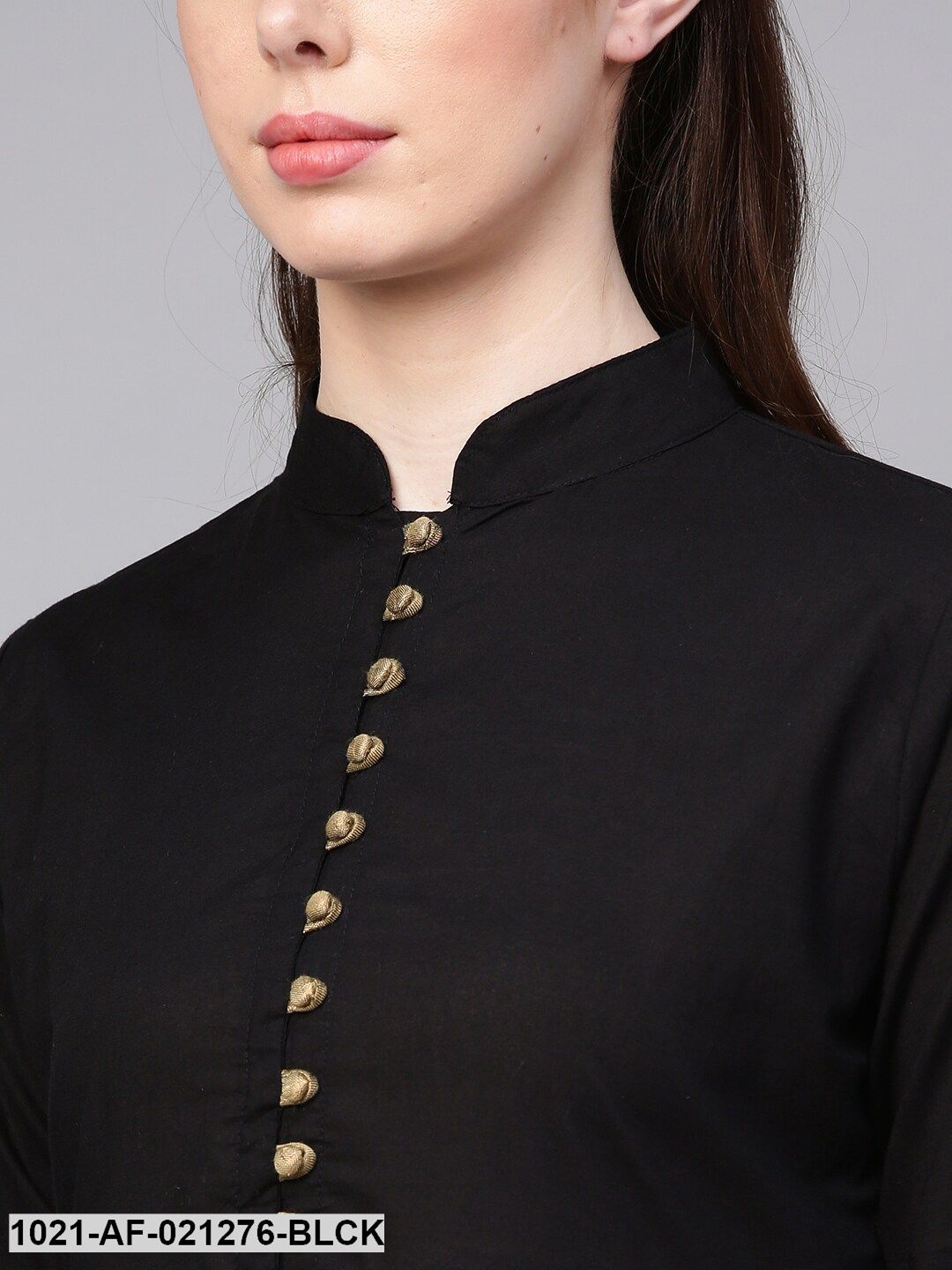 KURTA PANT - Black & Gold-Toned Solid Kurta with Palazzos