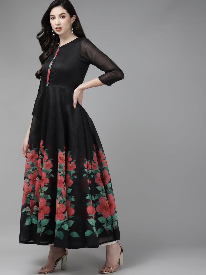 DRESS - Black Anarkali Kurta With Dupatta