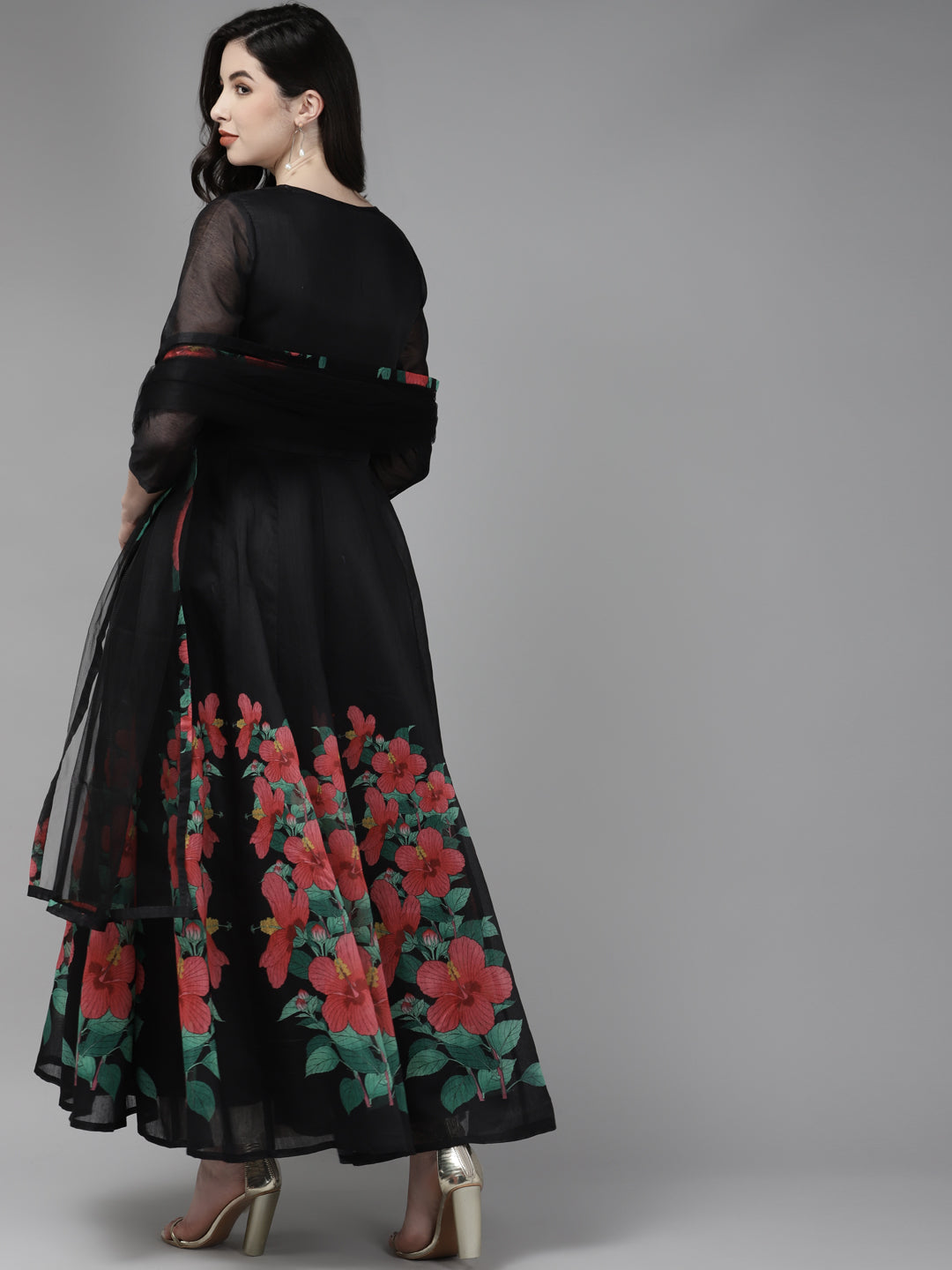 DRESS - Black Anarkali Kurta With Dupatta